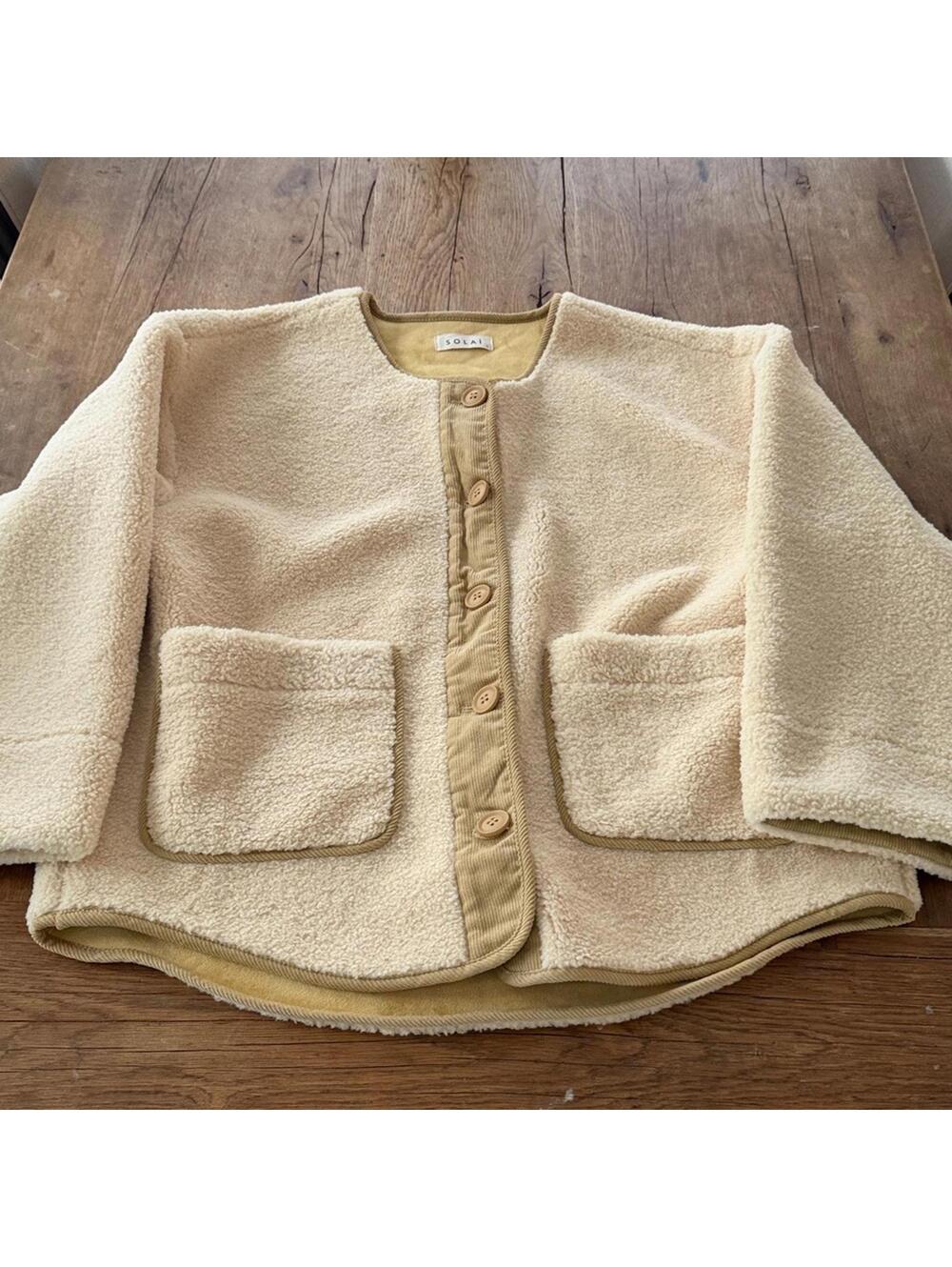 Solai The Label West Coast Woven Sherpa Fleece Jacket